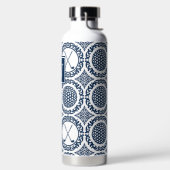 Preppy Golf Damask – Balls & Clubs in Navy White Trinkflasche (links)