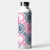 Preppy Golf Damask – Balls & Clubs in Pink Navy Trinkflasche (links)