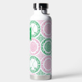 Preppy Golf Damask – Balls & Clubs - Pink & Green Trinkflasche (links)