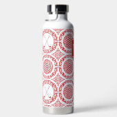 Preppy Golf Damask – Balls & Clubs - Red & White Trinkflasche (Rechts)