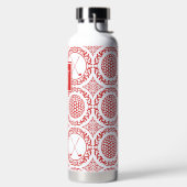 Preppy Golf Damask – Balls & Clubs - Red & White Trinkflasche (links)