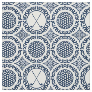 Preppy Golf Damast - Marineblau Stoff