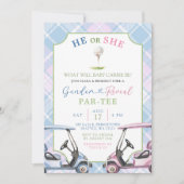 Preppy Golf Gender Reveve Einladung (Vorderseite)