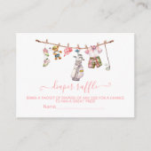 Preppy-Golf-Girl-Wäscheleine Windeln-Raffelkarte Begleitkarte (Vorderseite)