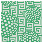 Preppy Golf Griechischer Schlüssel - Grün Stoff (Nahaufnahme)