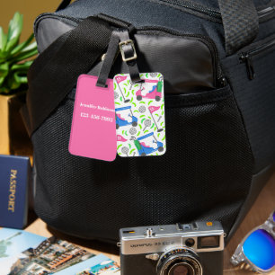 Preppy Golf Pink Blue Green Gepäckanhänger