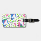 Preppy Golf Pink Blue Green Gepäckanhänger (Vorderseite horizontal)
