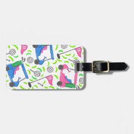 Preppy Golf Pink Blue Green Gepäckanhänger