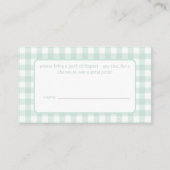 Preppy Goose Baby Shower Diaper Raffle Begleitkarte (Rückseite)