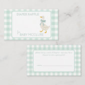 Preppy Goose Baby Shower Diaper Raffle Begleitkarte (Vorne/Hinten)