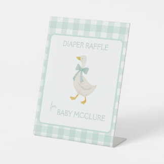 Preppy Goose Baby Shower Diaper Raffle Sockelschild