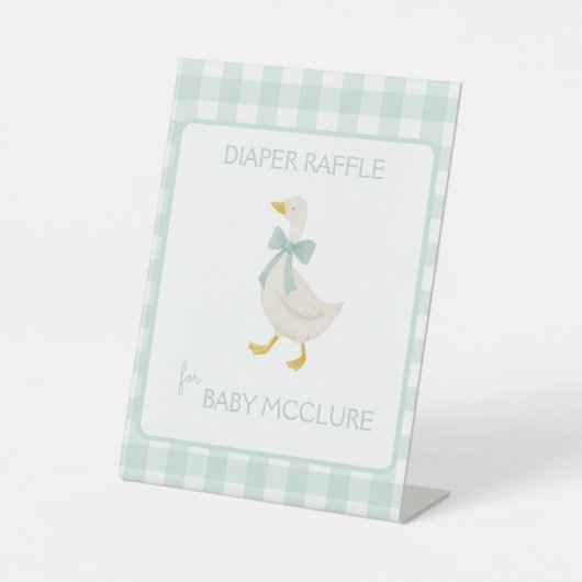 Preppy Goose Baby Shower Diaper Raffle Sockelschild (Vorderseite)