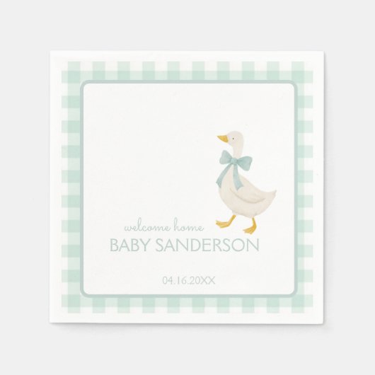 Preppy Goose Baby Shower Napkins Serviette (Vorderseite)