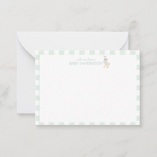 Preppy Goose Baby Shower Note Card Mitteilungskarte (Vorderseite)