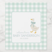 Preppy Goose Baby Shower Weinetikett (Einzelnes Label)