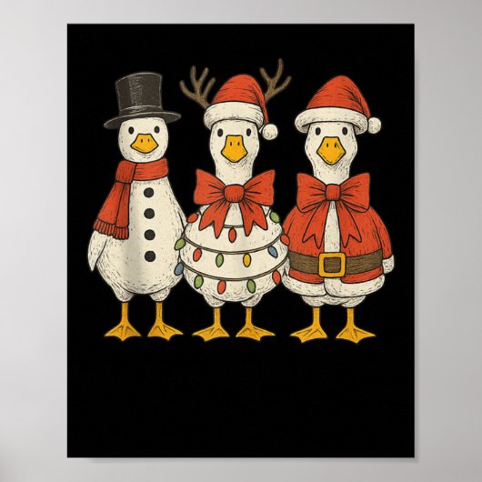 Preppy Goose Christmas Crew 2025 Funny Santa Funny Poster (Vorne)
