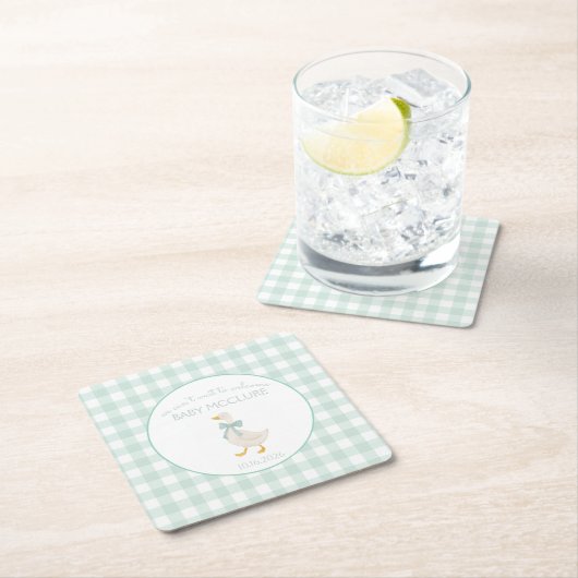 Preppy Goose Rechteckiger Pappuntersetzer (Vor Ort)