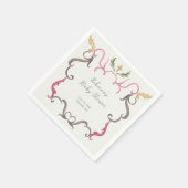 Preppy Grandmillenial Maximalist Frame Baby Shower Serviette (Ecke)