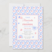 Preppy Grandmillennial 4. Juli GRILLEN Einladung (Vorderseite)