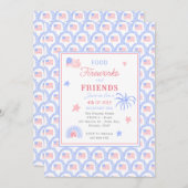 Preppy Grandmillennial 4. Juli GRILLEN Einladung (Vorne/Hinten)