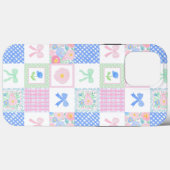 Preppy Grandmillennial Bows Floral Tiles Case-Mate iPhone Hülle (Rückseite (Horizontal))