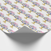 Preppy Grandmillennial Chinoiserie Birthday Cake Geschenkpapier (Ecke)