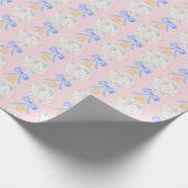 Preppy Grandmillennial Christmas Bulls and Bows Geschenkpapier (Ecke)