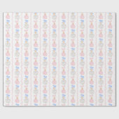 Preppy Grandmillennial Christmas Bulls and Bows Geschenkpapier (Flach)