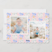 Preppy Grandmillennial Christmas Bulls & Bows Feiertagskarte (Rückseite)