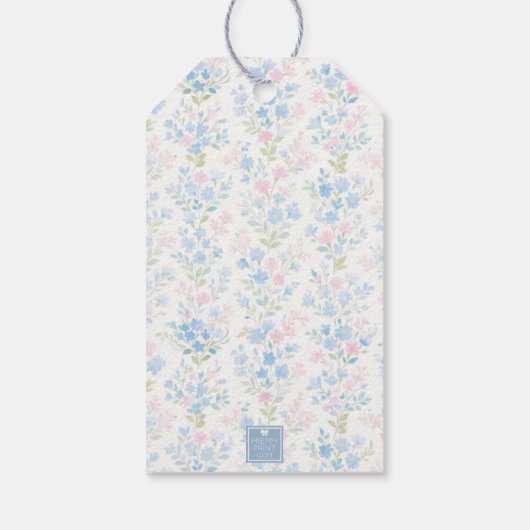 Preppy Grandmillennial Christmas Monogram Wappen Geschenkanhänger (Rückseite)