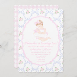 Preppy Grandmillennial Doland Me Pink Bows Einladung