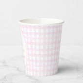 Preppy Grandmillennial Dolly and Me Pink Gingham Pappbecher (Links)