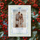 Preppy Grandmillennial Garland Weihnachts-Foto Feiertagskarte