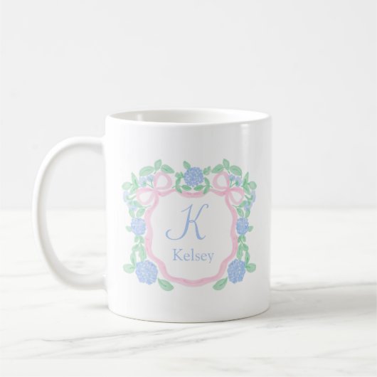 Preppy Grandmillennial Personalisiert Monogram Wap Kaffeetasse (Links)