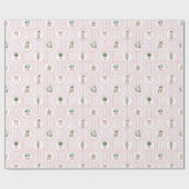 Preppy Grandmillennial Pink Nutcracker Weihnachten Geschenkpapier (Flach)