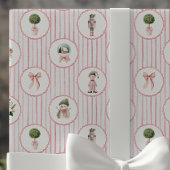 Preppy Grandmillennial Pink Nutcracker Weihnachten Geschenkpapier