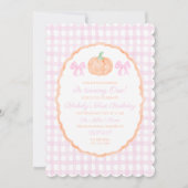 Preppy Grandmillennial Unser kleiner Pumpkin Einladung (Vorderseite)