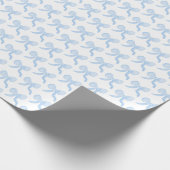Preppy Grandmillennial Watercolor Blue Bows Geschenkpapier (Ecke)
