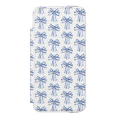 Preppy Grandmillennial Watercolor Blue Bows Incipio iPhone Geldbeutel-Hülle (Folio Vorderseite)