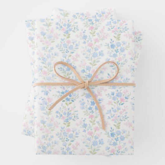 Preppy Grandmillennial Weihnachts-Blume Geschenkpapier Set (Beispiel)
