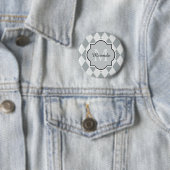 Preppy Gray Raute Girly Monogram und Name Button (Beispiel)