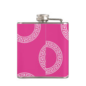 Preppy Greek Key Circles Studentinnenverbindung In Flachmann (Rückseite)