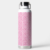 Preppy Greek Key Monogram - Hot Pink & Navy Trinkflasche (Rückseite)