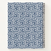 Preppy Greek Key Monogram – Navy & Green Notizblock (Rückseite)
