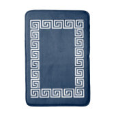 Preppy Greek Key – Navy & Weiß Badematte (Vorderseite Vertikal)