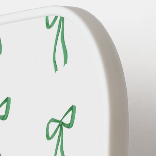 Preppy Green Bows for May oder Saint Patrick's Day Pickleball Schläger (Linke Seite)