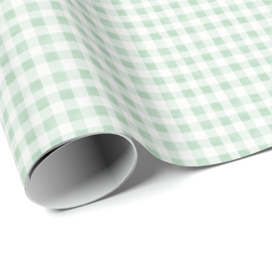 Preppy Green Gingham Geschenkpapier (Rolleneckpunkt)