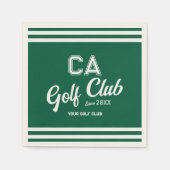 Preppy Green Golf Club Custom Wappen Party Serviette (Vorderseite)