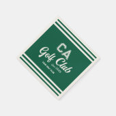 Preppy Green Golf Club Custom Wappen Party Serviette (Ecke)