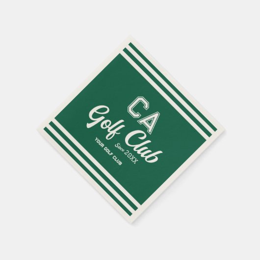 Preppy Green Golf Club Custom Wappen Party Serviette (Ecke)